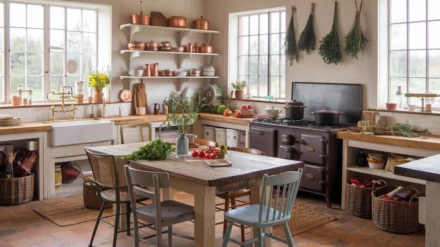 Rustic Farmhouse Cottagecore Kitchen